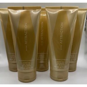 Lot of 5 Avon Attraction for Her Shower Gel 200ml 6.7 fl oz Each New